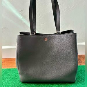 Dagne Dover Allyn Tote, Large, Graphite Leather.